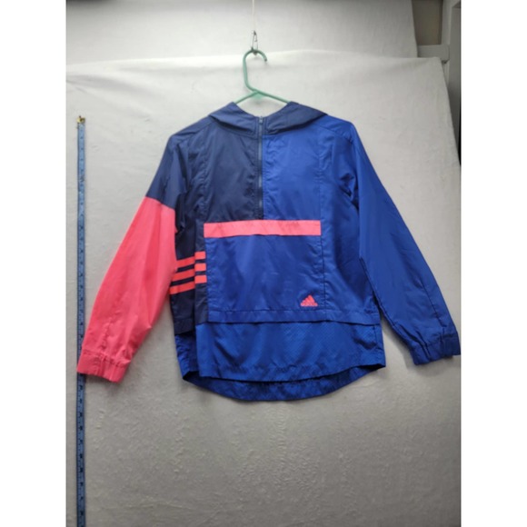 Adidas Youth Windbreaker Hoodie Track Mesh Jacket Accent Size M ( 10/12) - Picture 1 of 12